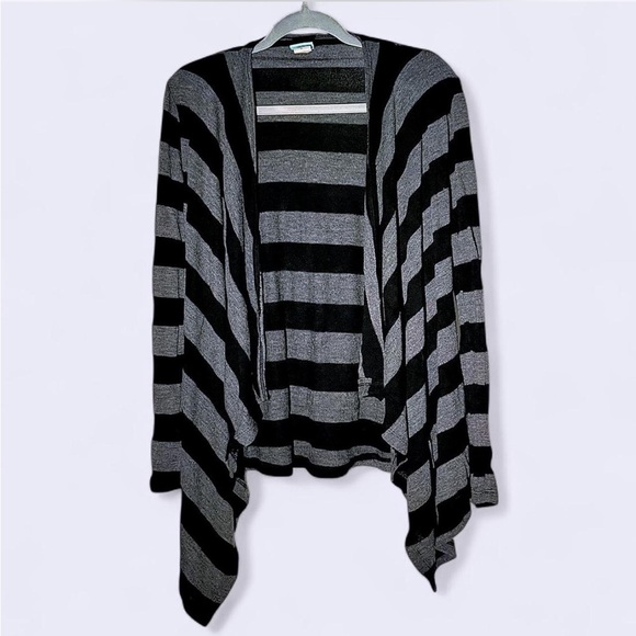 h.i.p. Black and Gray Waterfall Cardigan Sweater - Picture 1 of 5